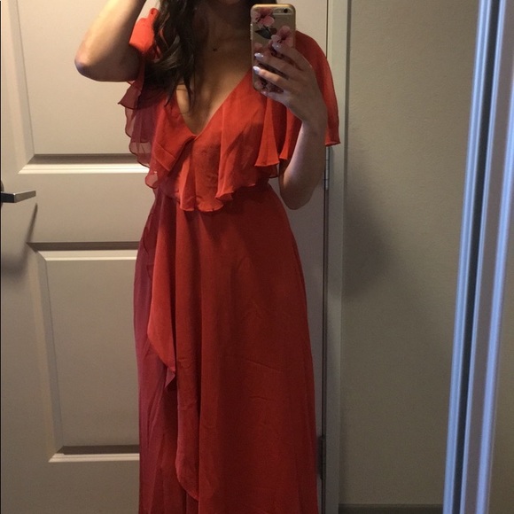 ASOS DESIGN cape back dipped hem maxi dress - Picture 6 of 6